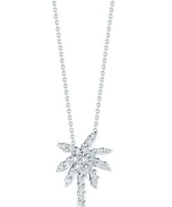 Roberto Coin 18K White Gold Small Palm Tree Pendant With Diamonds