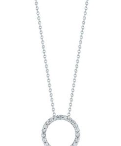 Roberto Coin 18K White Gold Circle Pendant With Diamonds