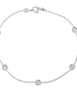 Roberto Coin 18kt White Gold 5 Station Diamond Bracelet