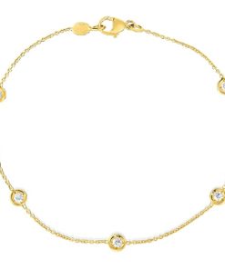 Roberto Coin 18k Yellow Gold DBI Five Bezel Set Diamond Bracelet