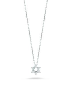 Roberto Coin 18K White Gold Star Of David Pendant With Diamonds