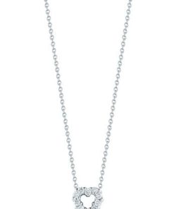 Roberto Coin 18KT White Gold Heart Pendant With Diamonds Necklace
