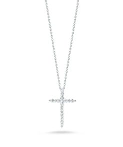 Roberto Coin 18K White Gold Cross Pendant With Diamonds
