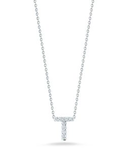 Roberto Coin 18K Love Letter &apos;T&apos; Pendant With Diamonds