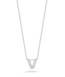 Roberto Coin 18K Love Letter &apos;V&apos; Pendant With Diamonds