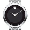 Movado Esperanza Matte Black Dial Silver-Tone SS Watch, 40mm