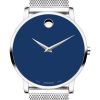 Movado Museum Classic Blue Dial Stainless Steel Mesh Watch, 40mm