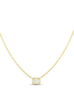 Roberto Coin 18K Yellow Gold Emerald Cut Diamond Necklace