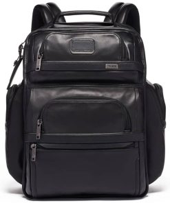 TUMI Alpha 3 Black Leather Brief Pack
