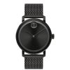 Movado BOLD Evolution Black Dial & Ion-Plated SS Mesh Bracelet Watch, 40mm