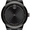 Movado BOLD Fusion Black Dial & Silicone Strap Watch, 42.3mm