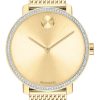Movado BOLD Shimmer Yellow Gold-Tone Dial & Mesh Bracelet Watch, 34mm