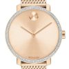 Movado Bold Shimmer Carination Rose Gold-Tone Dial & Mesh Bracelet Watch, 34mm