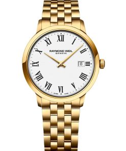 Raymond Weil Toccata Classic Quartz White Dial Gold Stainless Steel Bracelet Watch, 39mm