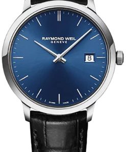Raymond Weil Toccata Classic Quartz Blue Dial Black Leather Strap Watch, 39mm