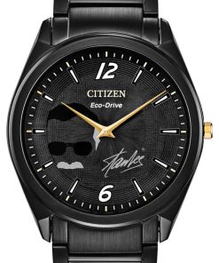 Citizen Eco-Drive Stan Lee Black Dial & Ion-Plated SS Bracelet Watch, 39mm