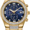 Citizen 42mm Crystal Gold-Tone Stainless Steel Mens Watch