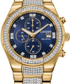 Citizen 42mm Crystal Gold-Tone Stainless Steel Mens Watch