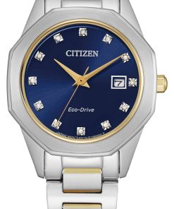 Citizen Corso Two-Tone Stainless Steel Watch, Blue Dial, 28mm