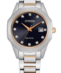 Citizen Corso Two-Tone Stainless Steel Watch, Black Dial, 28mm