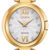 Citizen Capella Gold-Tone Stainless Steel Watch, Silver-Tone Dial, 34mm