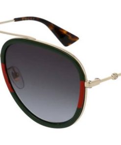 Gucci Aviator Red & Green Sunglasses, Green Gradient Lenses, 57mm