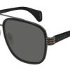 Gucci GG0448S Rectangular Sunglasses, Black Frames, 58mm