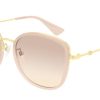 Gucci GG0606SK Cat Eye Sunglasses, Nude & Gold Frames, 56mm