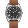 Hamilton Khaki Aviation Pilot Pioneer Mechanical Black Dial Brown Leather Watch, 36mm x 33mm