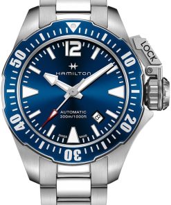 Hamilton Khaki Navy Frogman Auto Blue Dial Stainless Steel Watch, 42mm