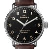 Shinola The Canfield Black Dial Leather Watch, 43mm