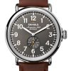 Shinola The Runwell Cool Gray Dial Cognac Leather Watch, 47mm