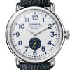Shinola The Runwell White Dial Navy Leather Watch, 41mm