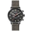 Shinola The Canfield Chrono Gunmetal Dial Leather Watch, 43mm