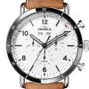 Shinola The Canfield Sport White Dial Bourbon Leather Watch, 45mm