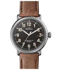 Shinola The Runwell Dark Gray Dial Tan Leather Watch, 47mm