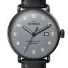 Shinola The Canfield Gray Dial Leather Watch, 43mm