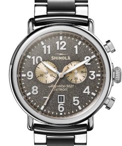Shinola The Runwell Chrono Cool Gray Dial Stainless Steel Watch, 47mm