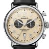 Shinola The Runwell Chrono Cream Dial Leather Watch, 47mm
