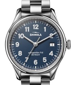 Shinola The Vinton Midnight Blue Dial Stainless Steel Bracelet Watch, 38mm
