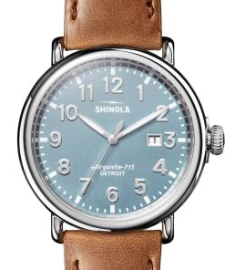Shinola The Runwell 47mm Stone Blue Dial Stainless Steel Mens Watch