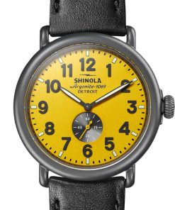 Shinola The Runwell 47mm Maize Dial Sandblast Gunmetal Mens Watch