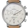 Shinola The Canfield Chrono 43mm Ivory Dial Sandblast Stainless Steel Womens Watch