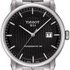 Tissot Luxury Automatic Black Carbon Dial Stainless Steel Bracelet Watch, 43mm