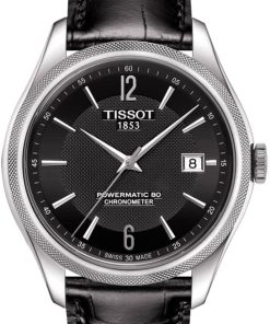 Tissot Ballade Powermatic 80 COSC Black Dial & Leather Strap Watch, 41mm