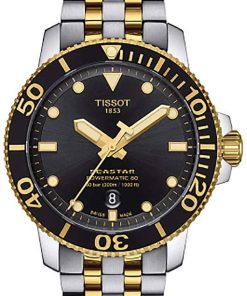 Tissot Seastar 1000 Powermatic 80 Black Dial Two-Tone Stainless Steel Bracelet Watch, 43mm