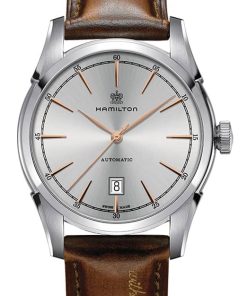 Hamilton American Classic Spirit Of Liberty Auto Silver Dial Brown Leather Watch, 42mm