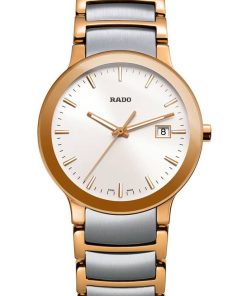 Rado Centrix Quartz White Dial Two-Tone Watch, 28mm