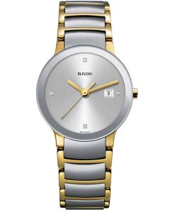 Rado Centrix Diamonds Quartz Silver-Tone Dial Stainless Steel Watch, 28mm