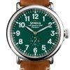 Shinola The Runwell Green Dial Largo Tan Watch, 47mm